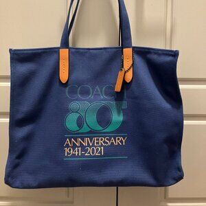 Coach Forever 80th Anniversary Tote Bag blue